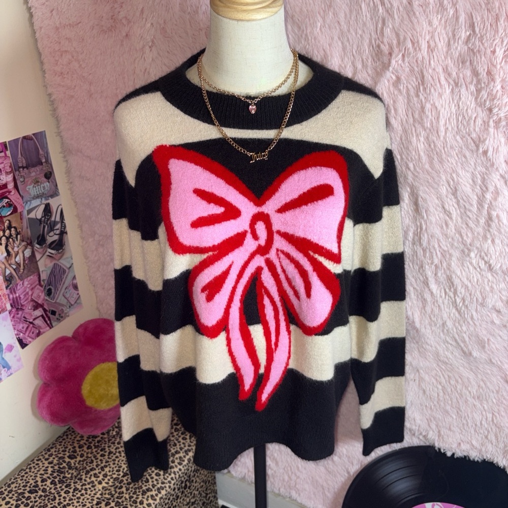 Striped Bow Sweater